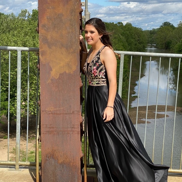 black prom dress with gold flowers Frances Valentine Mod Mini Dress main image 0